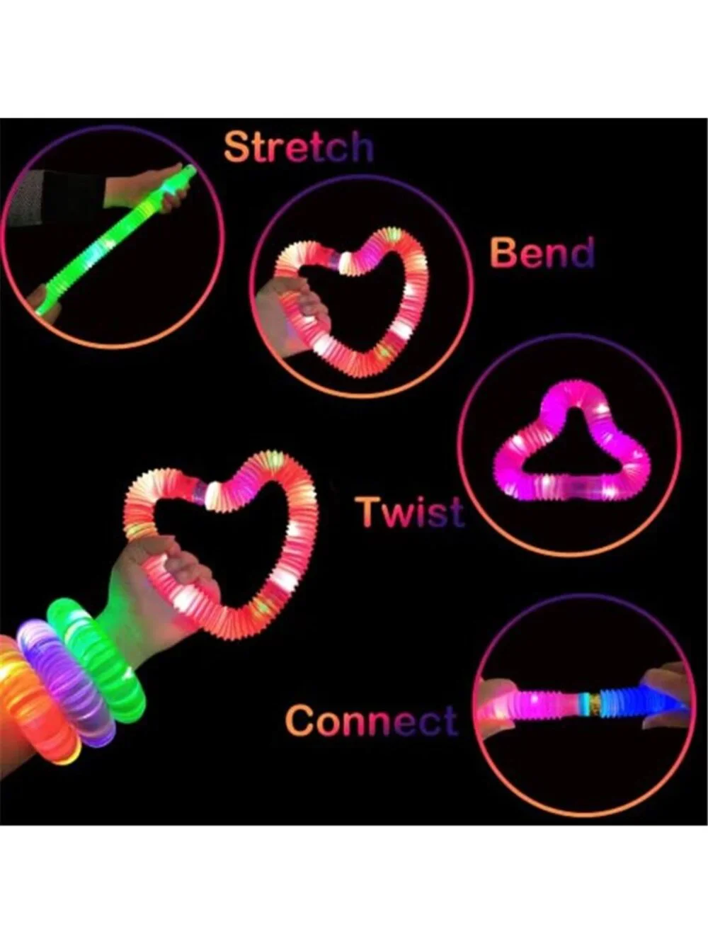 Glow Sticks Camping Essentials for Toddlers 96 PCS,Light Up Pop Tube Toys